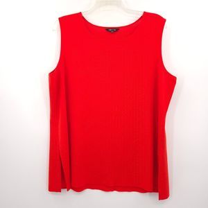 Misook classic knit tank top womens Plus Size 2X orange sleeveless shell stretch